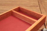 Sapele Leather Lined Dice Tray and Storage