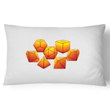 Orange Polyhedral Dice Pillow Case - 100% Cotton