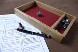 Oak Leather Lined Dice Tray and Storage