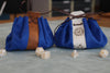 Leather and Wool Dice Bag - Engraved White Leather