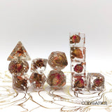 CozyGamer - Copper and Rose Buds 12 Piece Dice Set