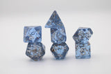 Blue with Copper Foil - 7 piece Dice Set