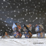 CozyGamer - Magic Feather Sharp Edge 7 Piece dice set with real feathers
