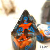 CozyGamer - Orange Sea Star 7 Piece Dice Set