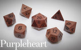 Purple Heart 7 piece dice set