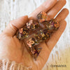 CozyGamer - Rose Sharp Edge 7 Piece dice set with real dried flowers