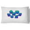 Blue Polyhedral Dice Pillow Case - 100% Cotton
