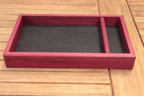 Purple Heart Leather Lined Dice Tray and Storage